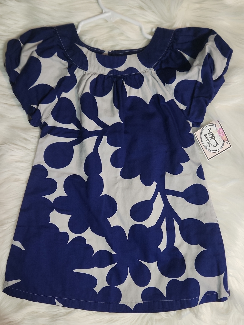 Navy Blue Floral Tee Dress - Kids Dresses - Girls Size 3T - Brand: Carters